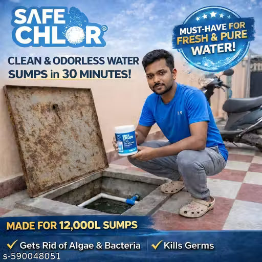 Safe Chlor Chlorine Tablets for 12000L Sumps and WaterTanks (15 Tablets)