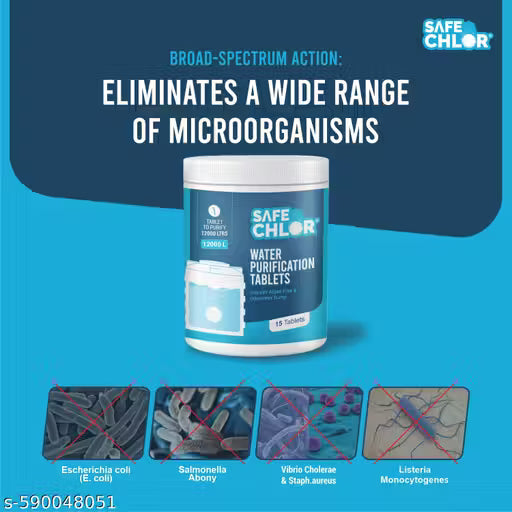 Safe Chlor Chlorine Tablets for 12000L Sumps and WaterTanks (15 Tablets)